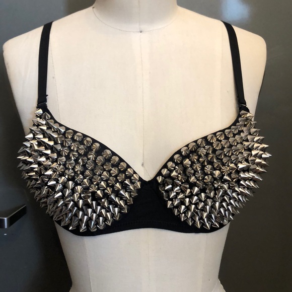 Tops - Spike Silver Stud Studded Bra